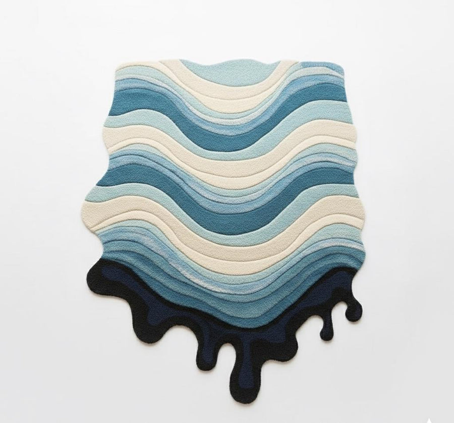 Blue Coastal Wool Rug – Hand Tufted Kids' Ocean Bedroom Rug – image 1