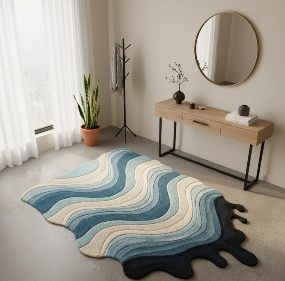Blue Coastal Wool Rug – Hand Tufted Kids' Ocean Bedroom Rug – image 4
