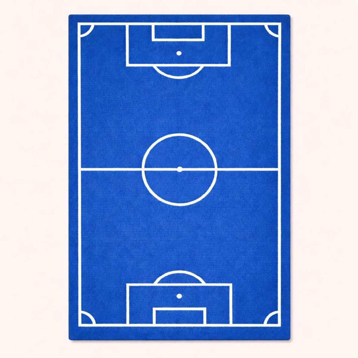 Blue Football Pitch Rug – Hand Tufted Kids' Sports Room Rug