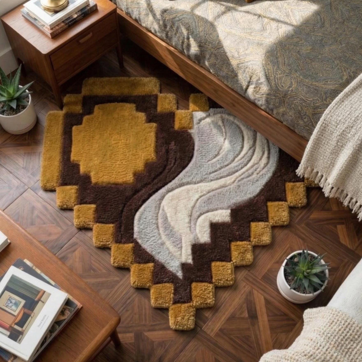Pixel Heart Wool Rug – Hand Tufted Modern Statement Rug – image 7