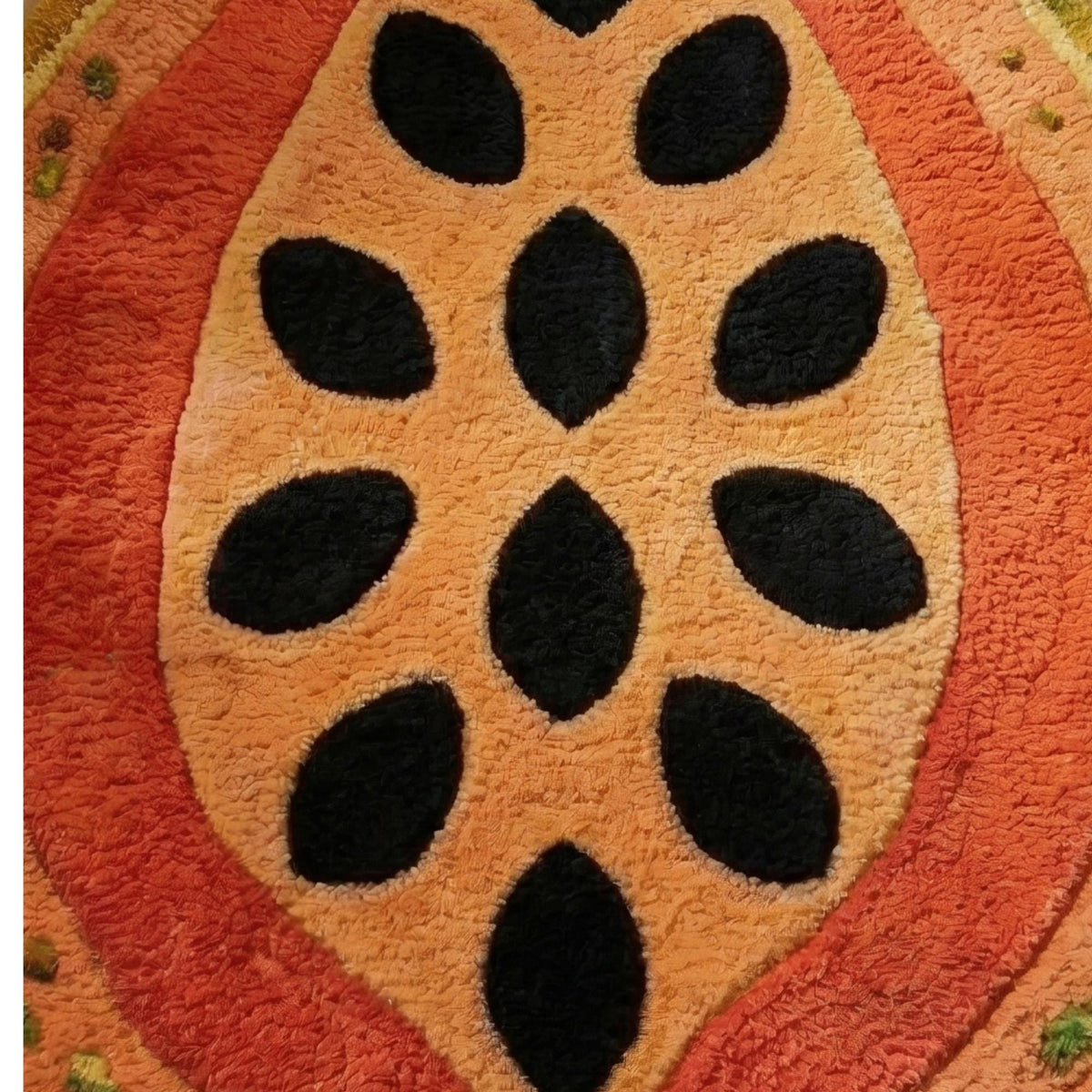 Papaya Fruit Shaped Rug – Hand Tufted Novelty Kitchen Rug – image 2