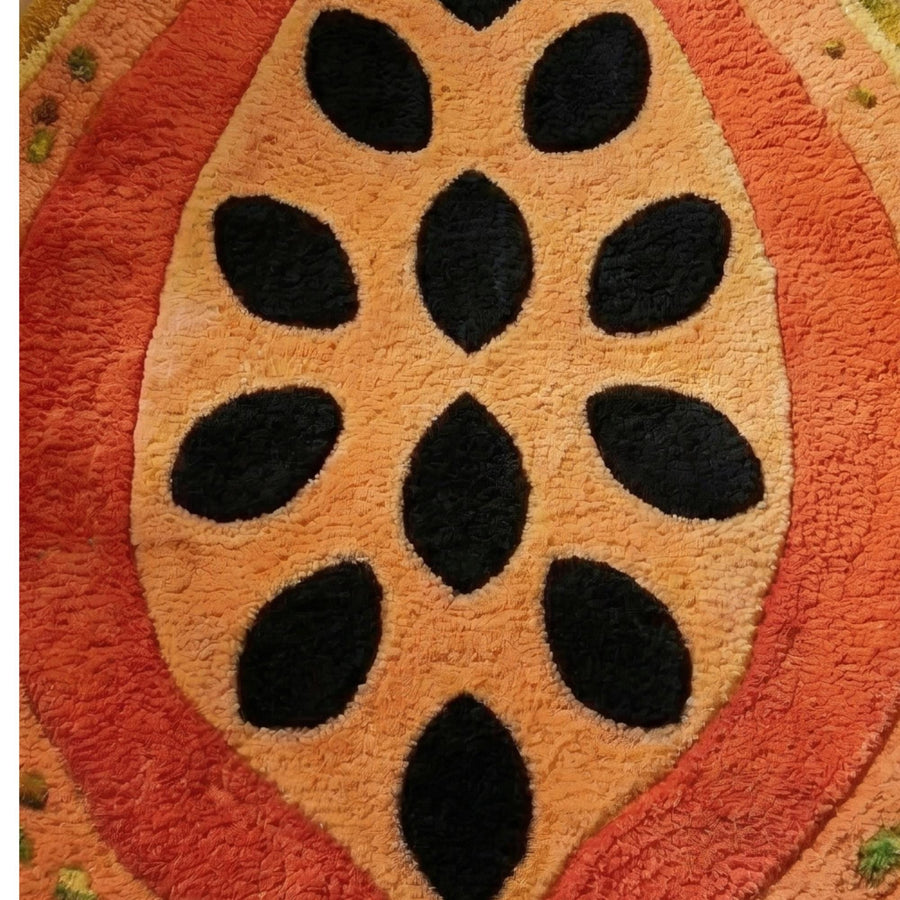 Papaya Fruit Shaped Rug – Hand Tufted Novelty Kitchen Rug – image 2