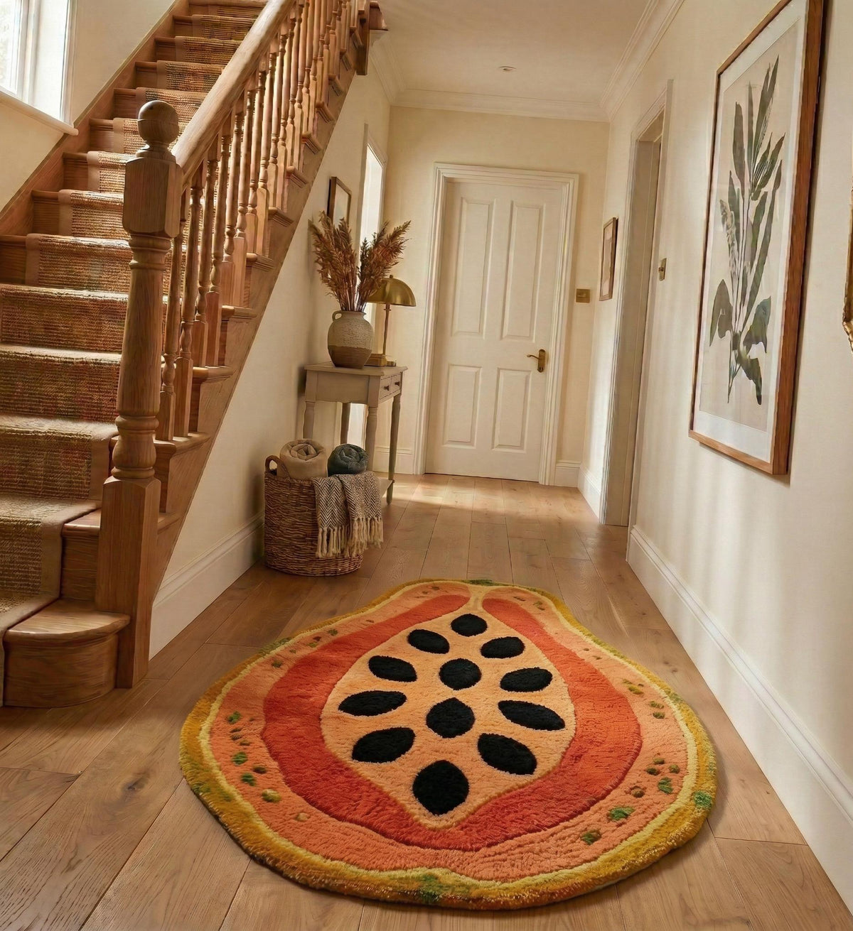 Papaya Fruit Shaped Rug – Hand Tufted Novelty Kitchen Rug – image 7