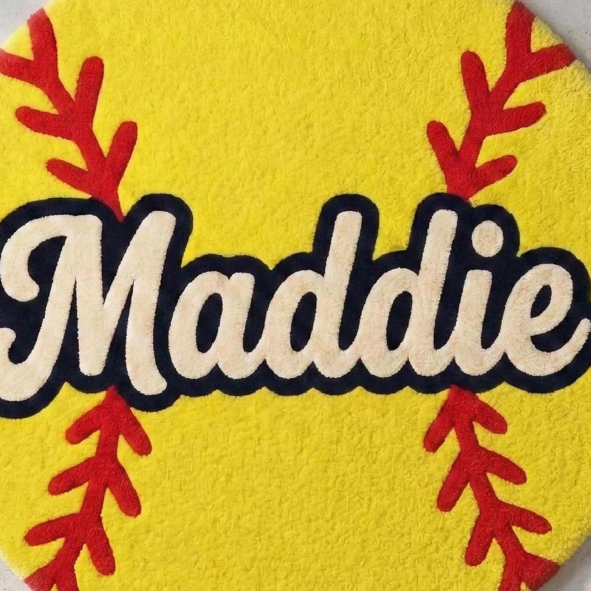 Personalised Softball Name Rug – Hand Tufted Wool Kids' Sports Rug – image 2