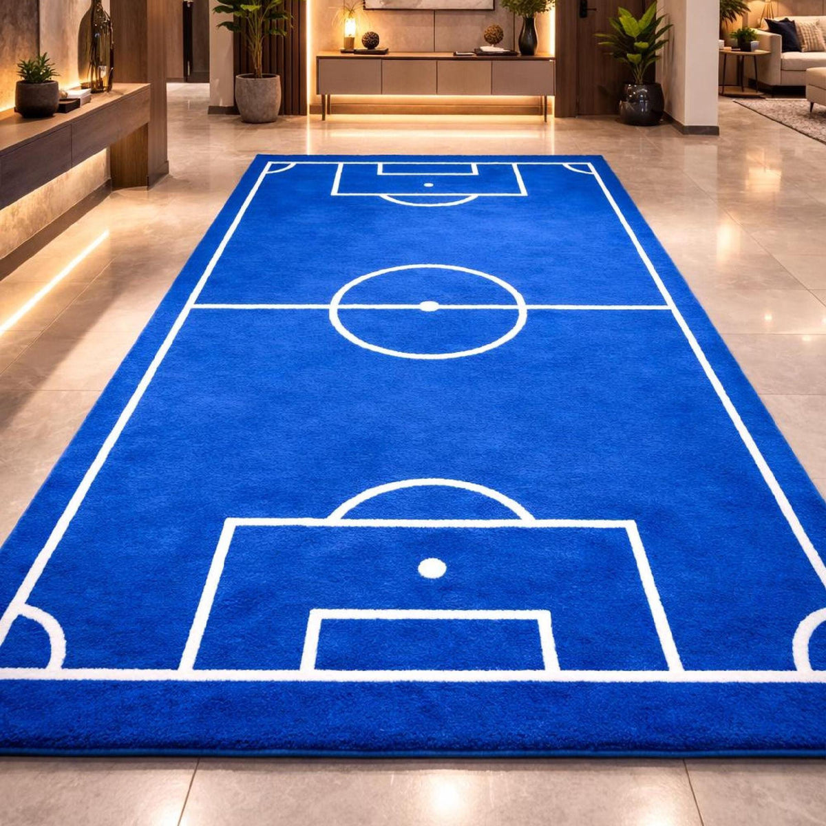 Blue Football Pitch Rug – Hand Tufted Kids' Sports Room Rug – image 6