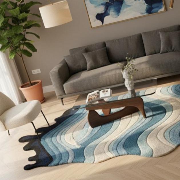 Blue Coastal Wool Rug – Hand Tufted Kids' Ocean Bedroom Rug – image 6