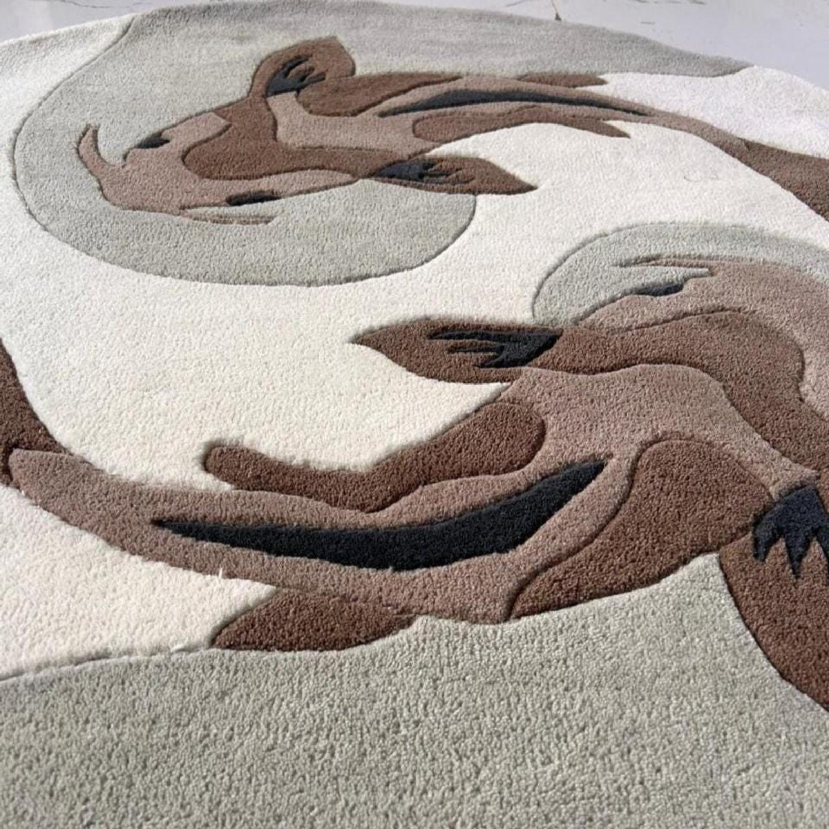 Koi Fish Round Rug – Hand Tufted Japanese Zen Decor Rug – image 6