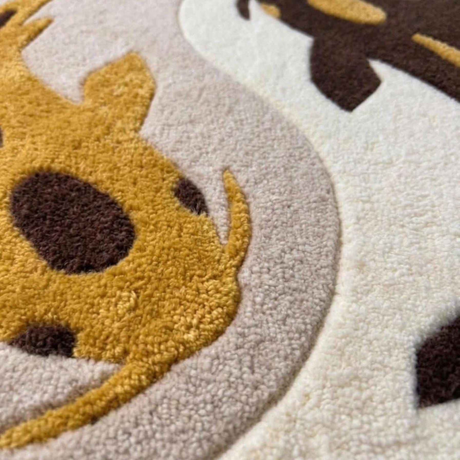 Koi Fish Yin Yang Round Rug – Hand Tufted Japanese Zen Wool Rug