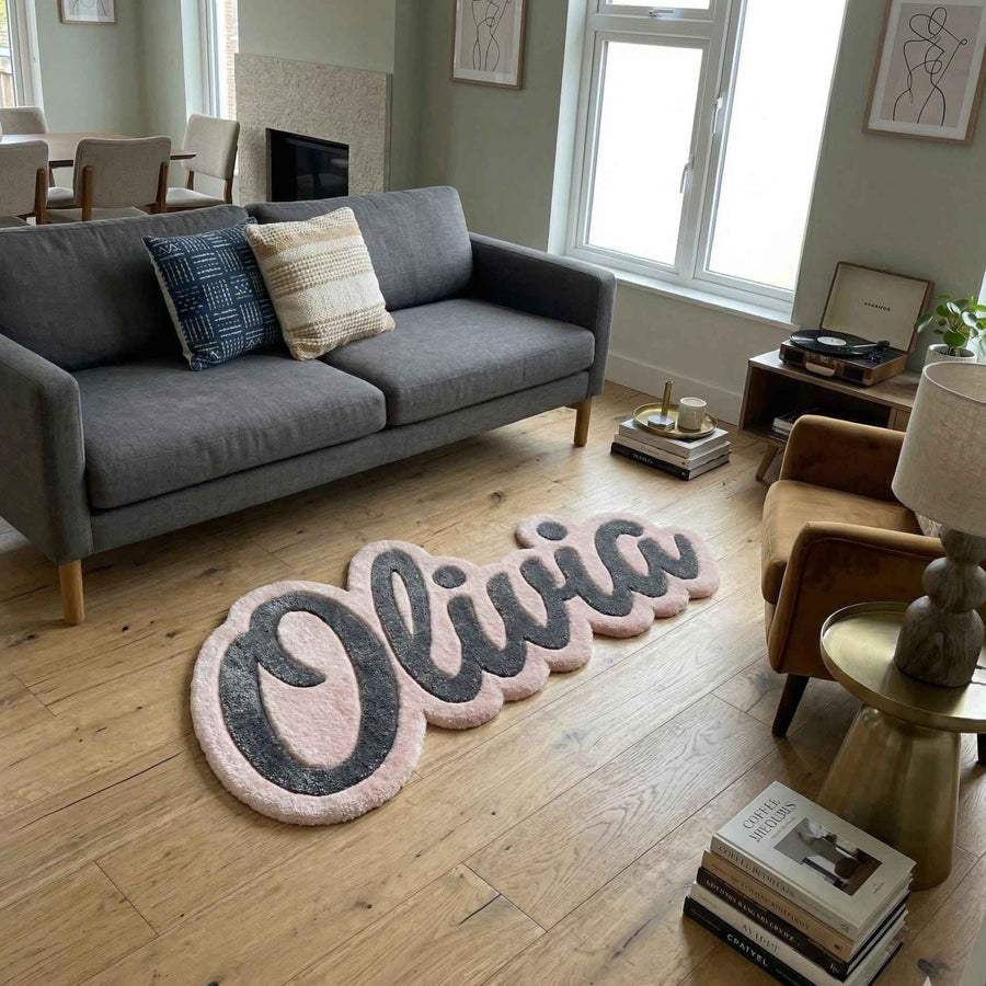 Custom Name Wool Rug – Hand Tufted Personalised Kids' Bedroom Rug