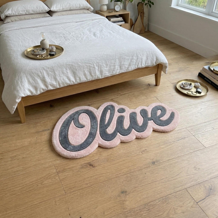 Personalised Kids' Name Rug – Hand Tufted Wool Custom Text Rug – image 4