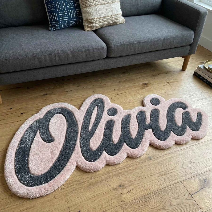 Custom Name Wool Rug – Hand Tufted Personalised Kids' Bedroom Rug