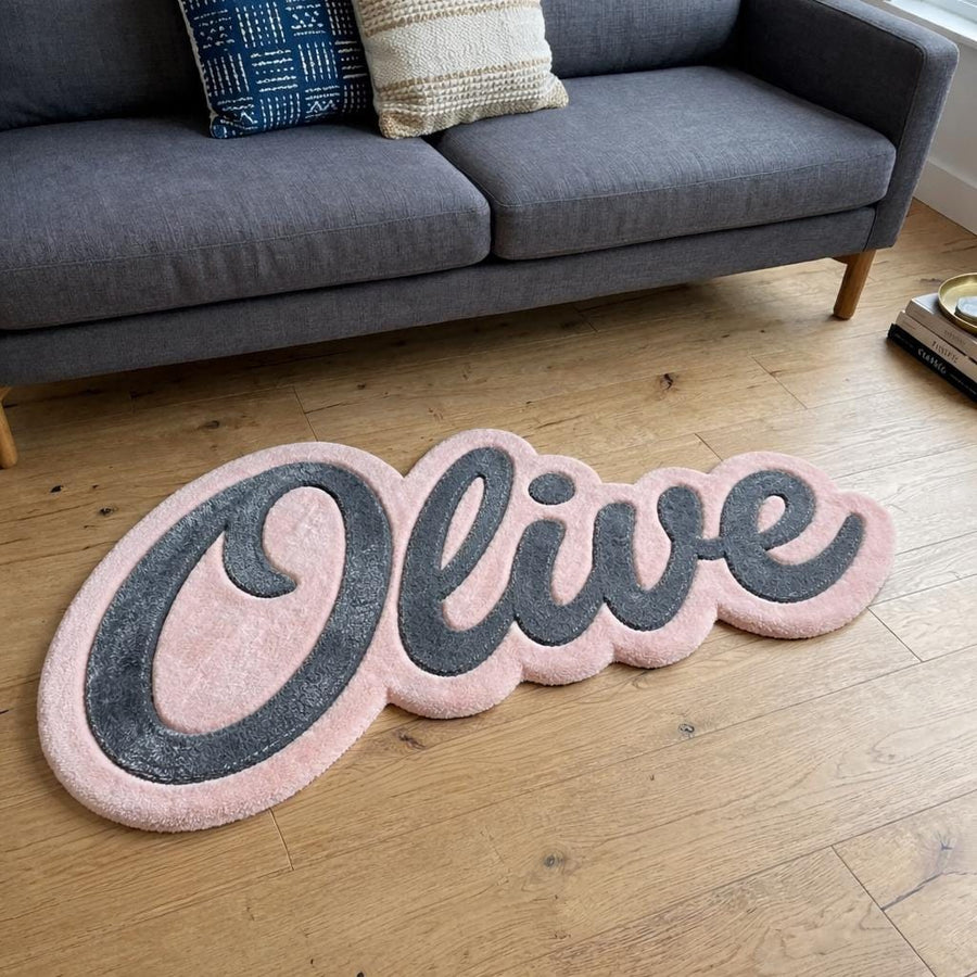 Personalised Kids' Name Rug – Hand Tufted Wool Custom Text Rug – image 2