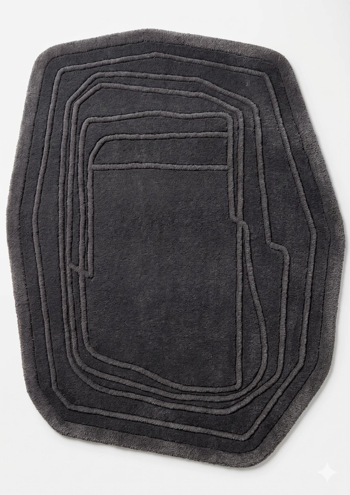 Charcoal Geometric Wool Rug – Hand Tufted Modern Designer Rug – image 4