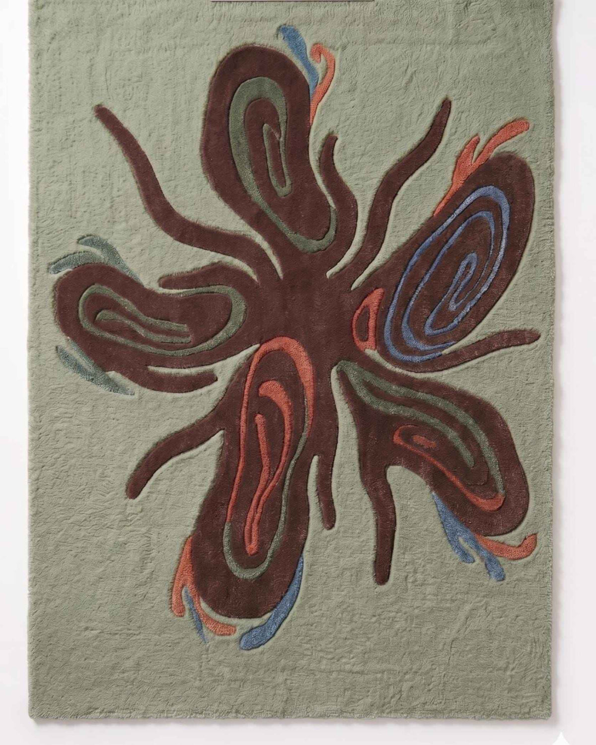 Abstract Botanical Wool Rug – Hand Tufted Scandinavian Style Rug