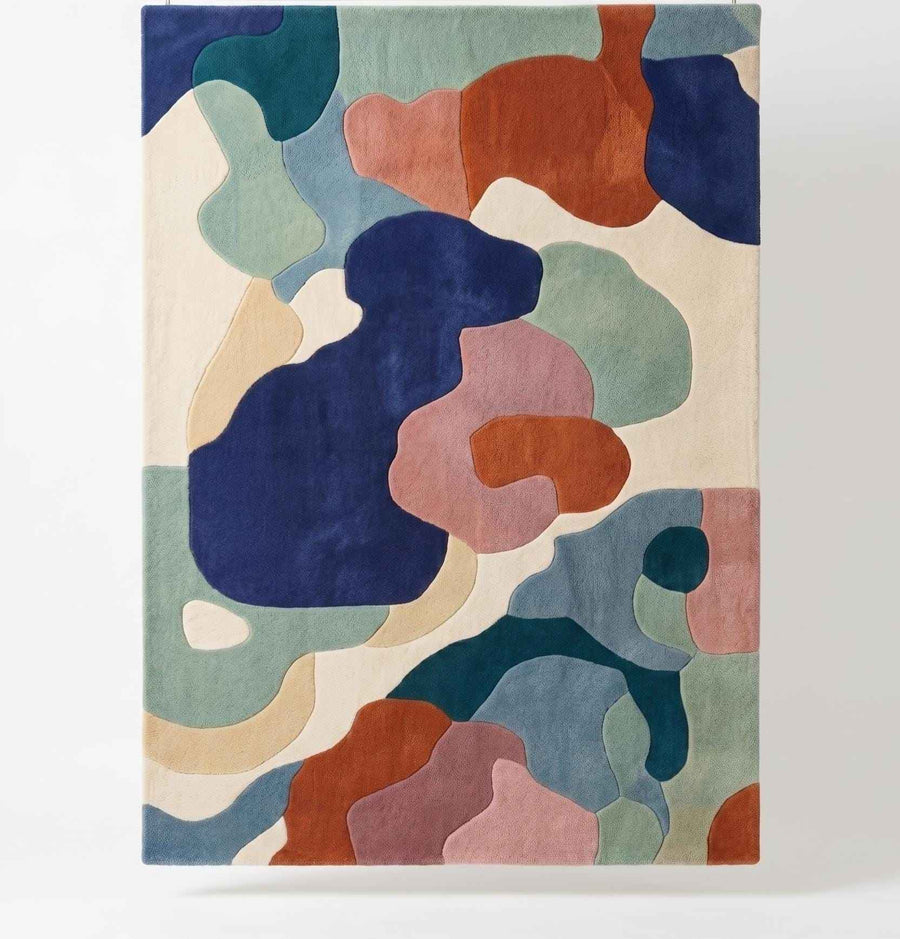 Colourful Abstract Wool Rug – Hand Tufted Designer Statement Rug