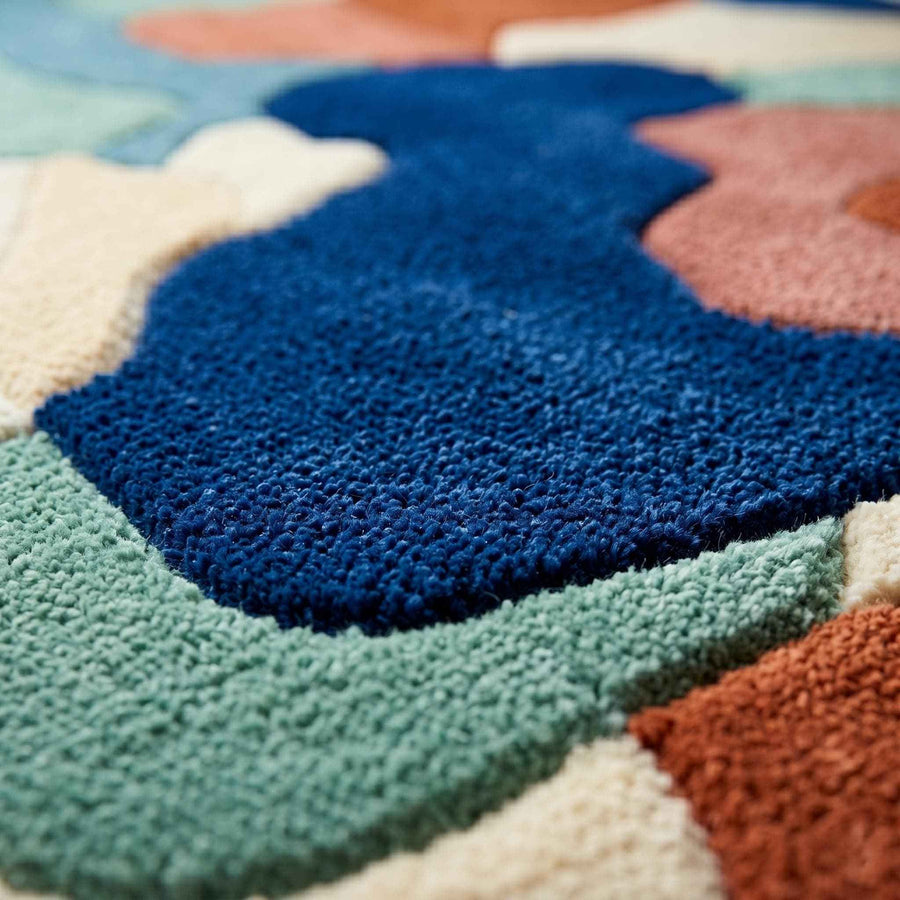 Colourful Abstract Wool Rug – Hand Tufted Designer Statement Rug