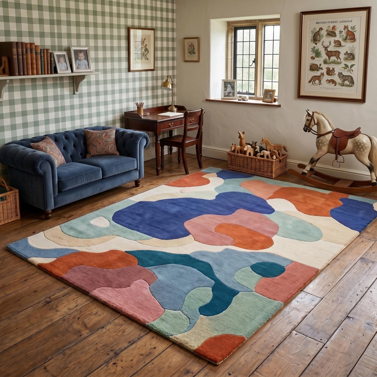 Colourful Abstract Wool Rug – Hand Tufted Designer Statement Rug – image 5