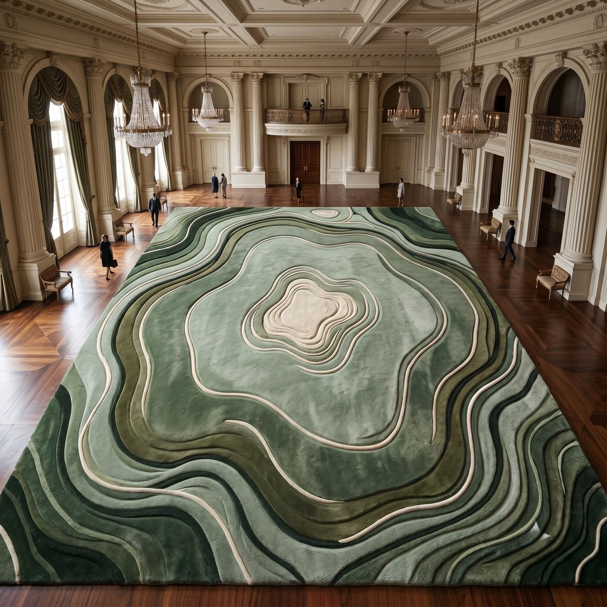 Sage Green Moss Botanical Rug – Hand Tufted Nature Inspired Rug – image 5