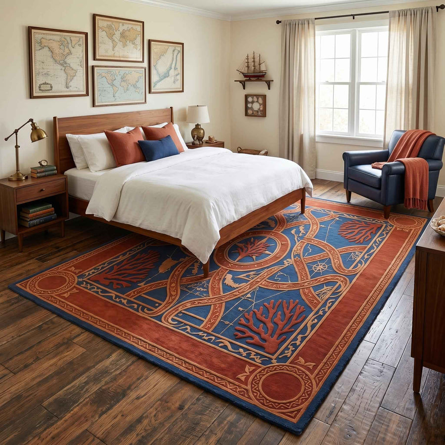 Celtic Knot Wool Rug – Hand Tufted Coastal Study and Library Rug