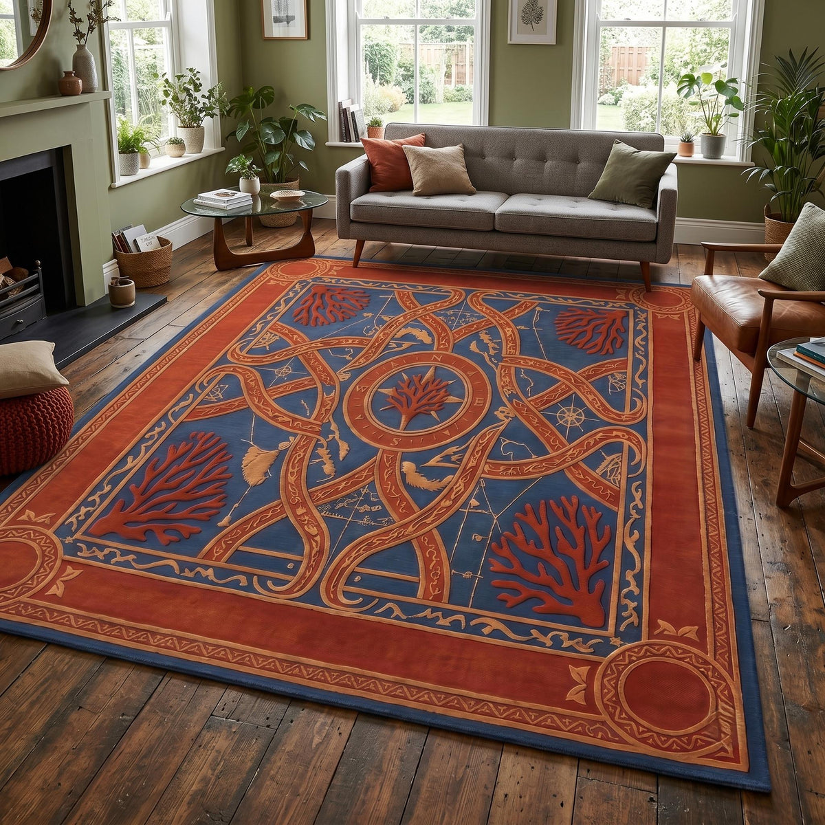 Celtic Knot Wool Rug – Hand Tufted Coastal Study and Library Rug – image 4