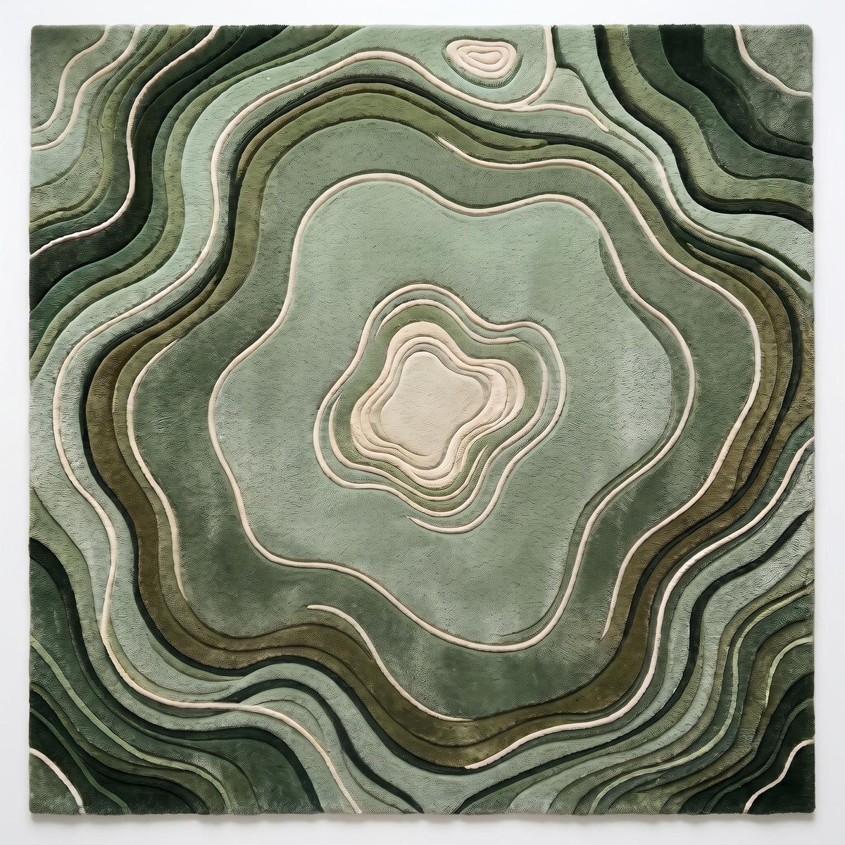 Sage Green Moss Botanical Rug – Hand Tufted Nature Inspired Rug – image 6