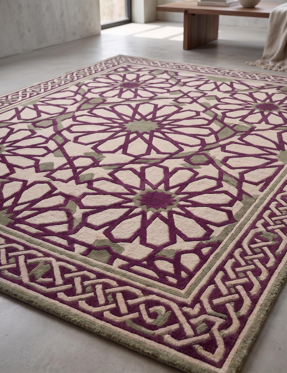Floral Star Geometric Rug – Hand Tufted Designer Area Rug – image 2