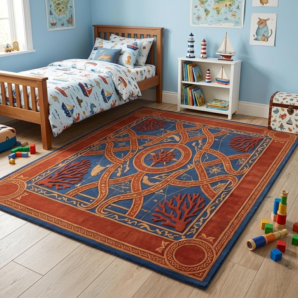 Celtic Knot Wool Rug – Hand Tufted Coastal Study and Library Rug – image 6