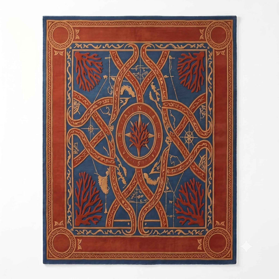 Celtic Knot Wool Rug – Hand Tufted Coastal Study and Library Rug