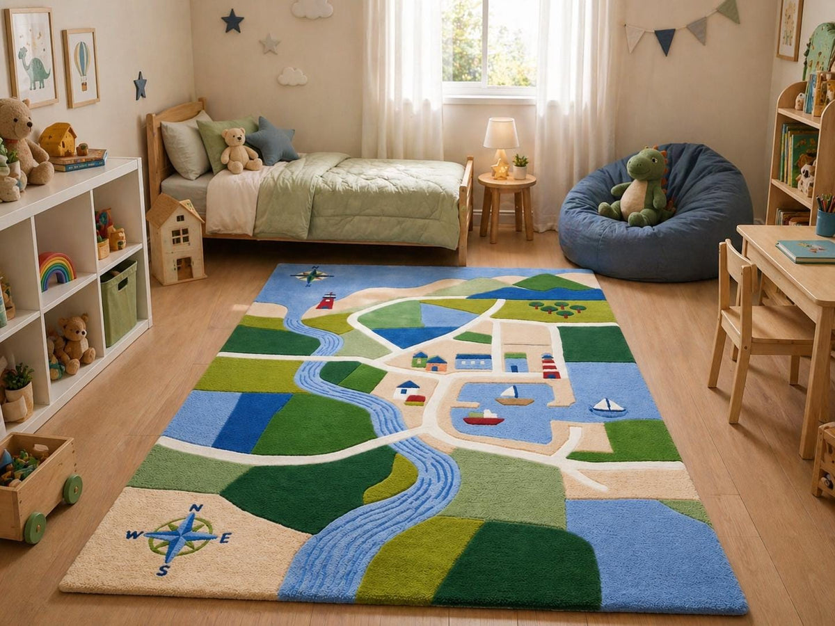 Modern Statement Wool Rug for Kids' Rooms – Hand Tufted Play Rug – image 8
