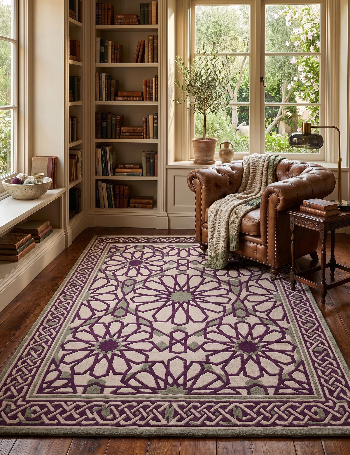 Floral Star Geometric Rug – Hand Tufted Designer Area Rug – image 3