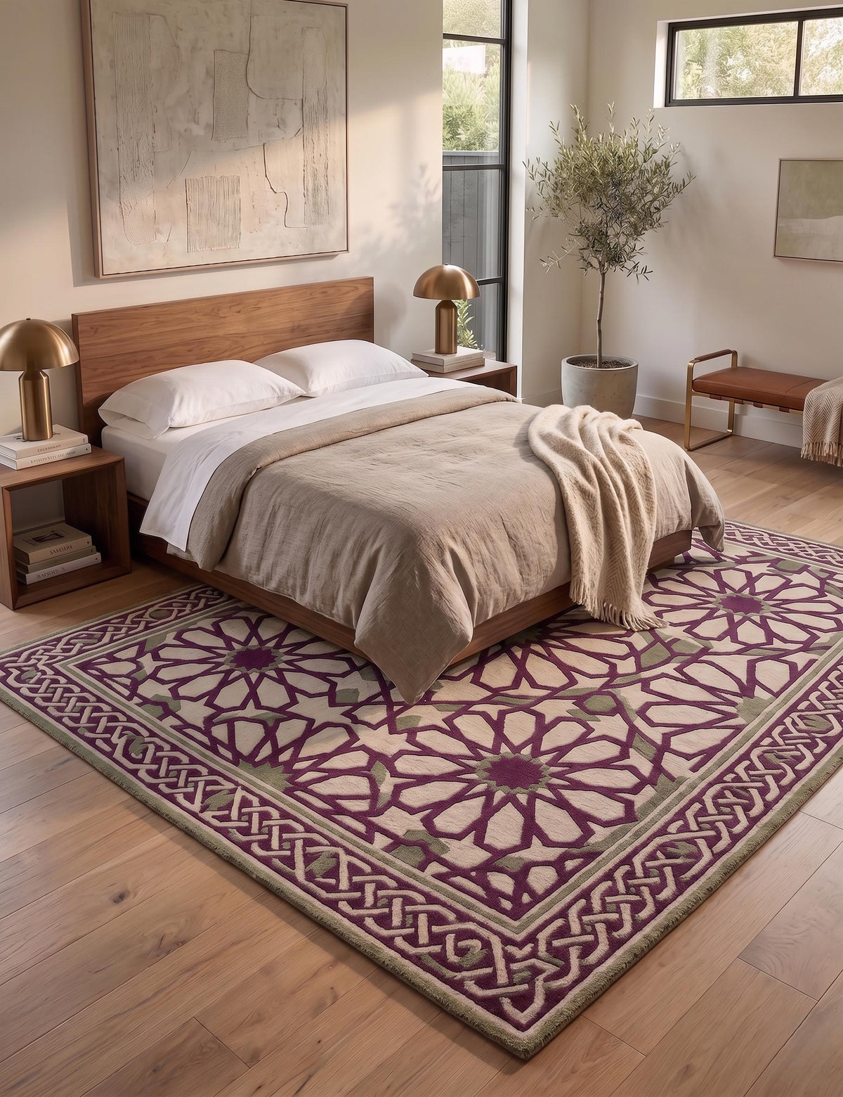 Floral Star Geometric Rug – Hand Tufted Designer Area Rug – image 4