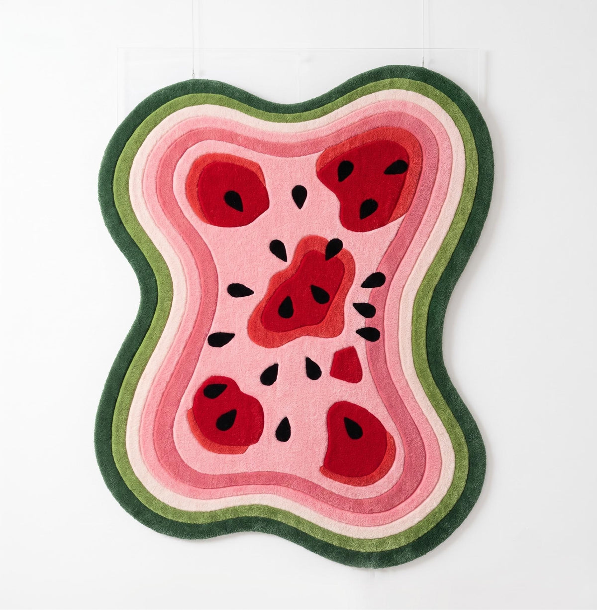 Watermelon Organic Shape Rug – Hand Tufted Fruit Wool Rug – image 6