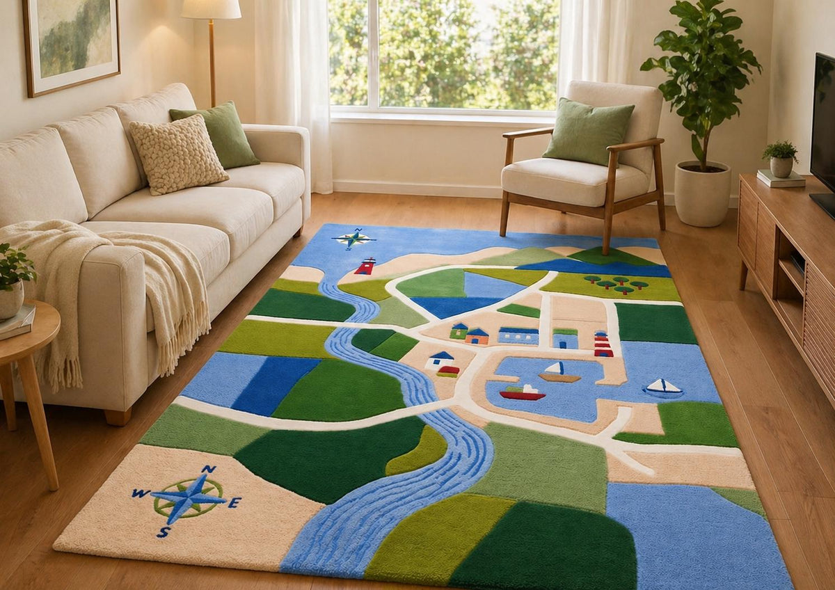 Modern Statement Wool Rug for Kids' Rooms – Hand Tufted Play Rug – image 6