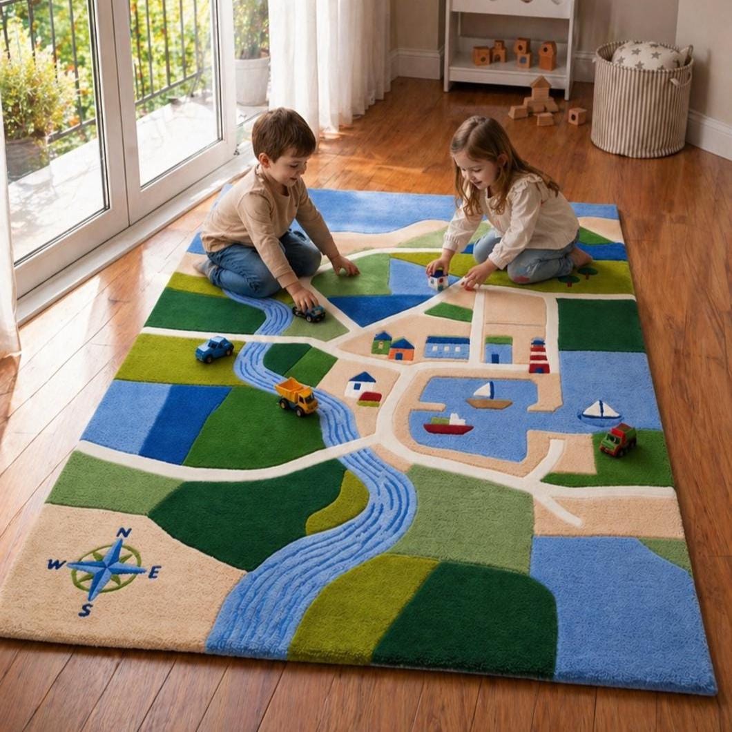Modern Statement Wool Rug for Kids' Rooms – Hand Tufted Play Rug – image 2