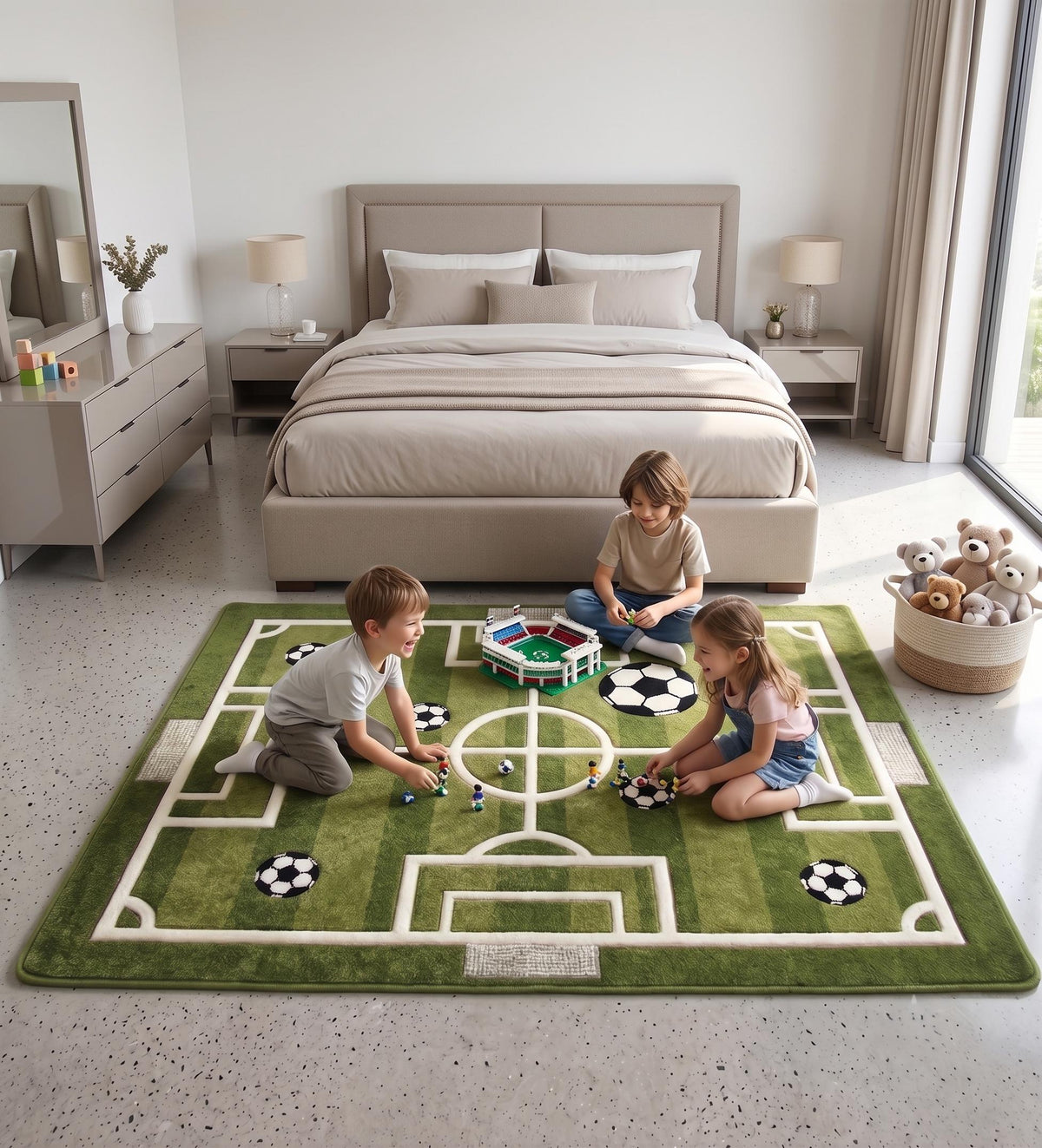 Football Pitch Rug – Hand Tufted Wool Kids' Playroom Rug – image 5