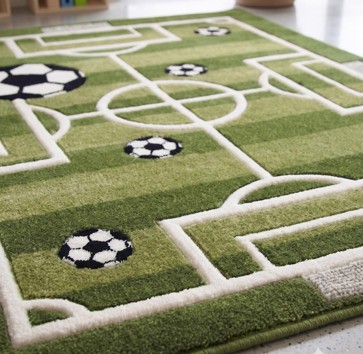 Football Pitch Rug – Hand Tufted Wool Kids' Playroom Rug – image 3