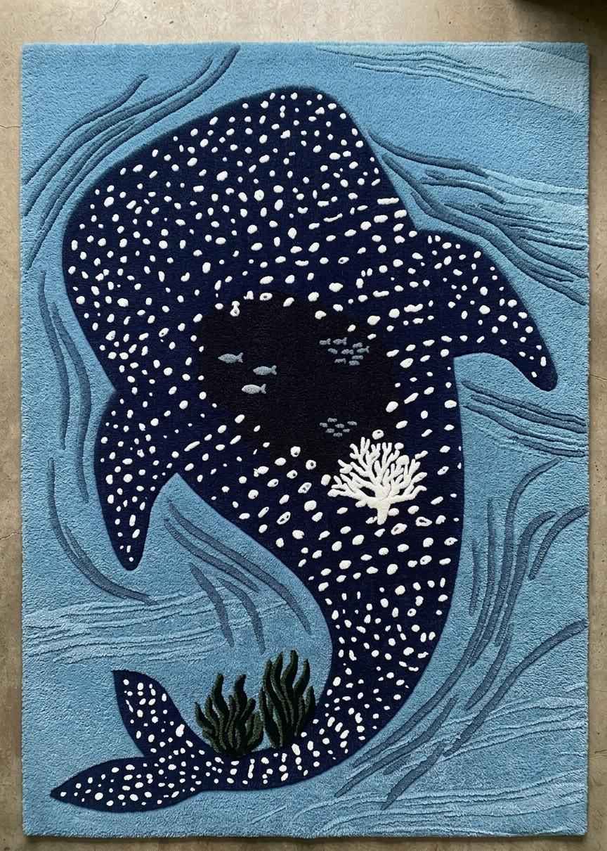 Whale Shark Ocean Rug – Hand Tufted Coastal Kids' Wool Rug