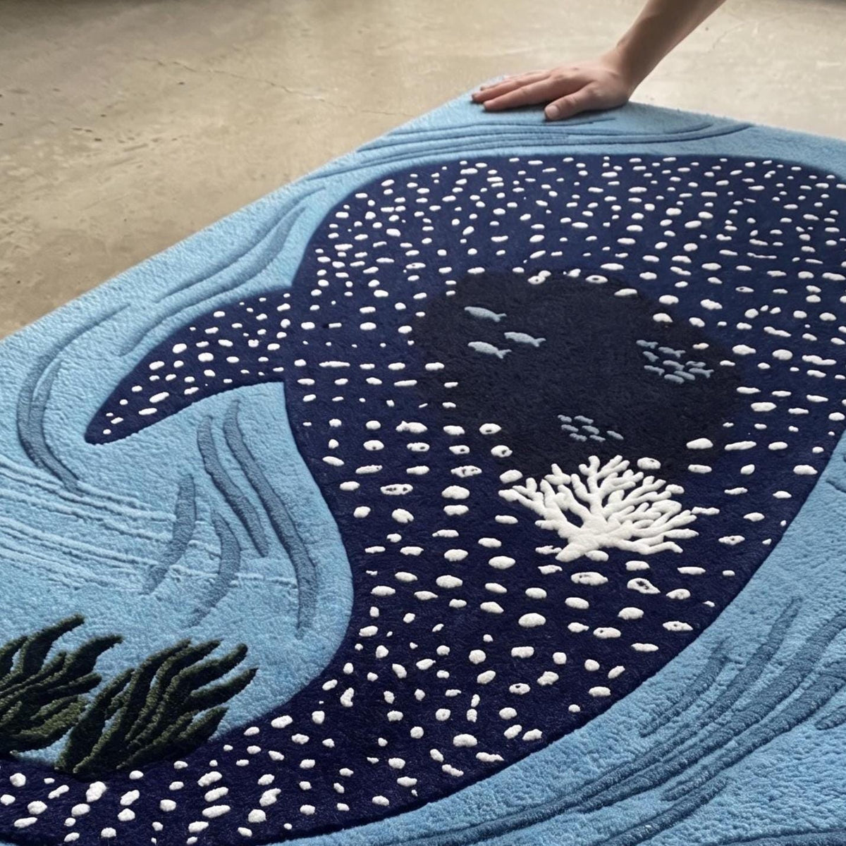 Whale Shark Ocean Rug – Hand Tufted Coastal Kids' Wool Rug – image 4