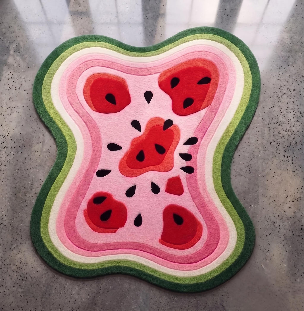 Watermelon Organic Shape Rug – Hand Tufted Fruit Wool Rug – image 7