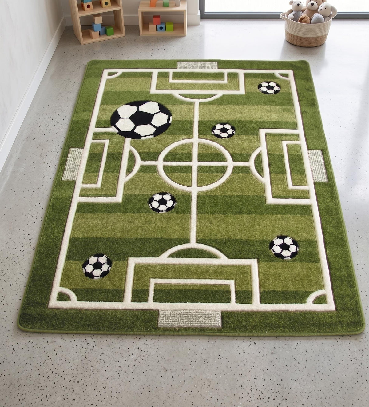 Football Pitch Rug – Hand Tufted Wool Kids' Playroom Rug – image 1
