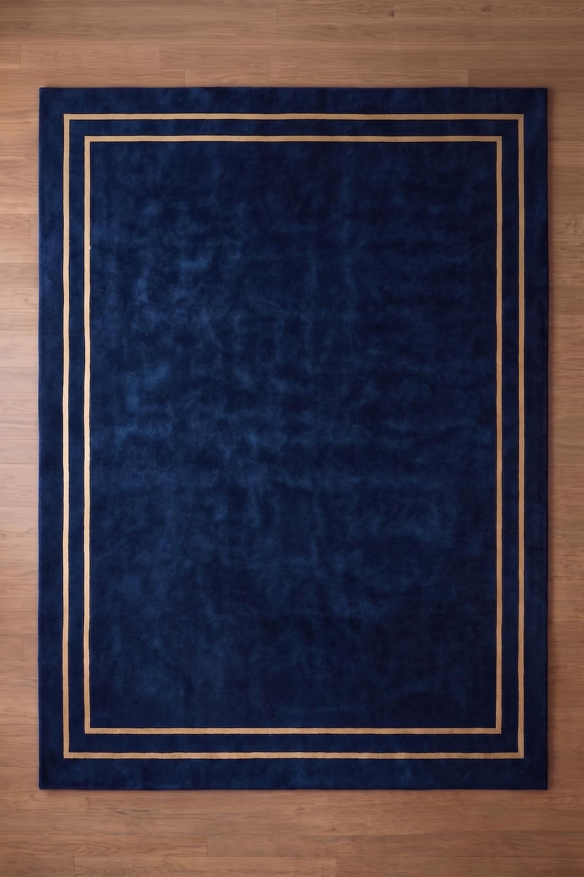 Navy Blue and Beige Border Wool Rug – Hand Tufted Luxury Rug – image 6