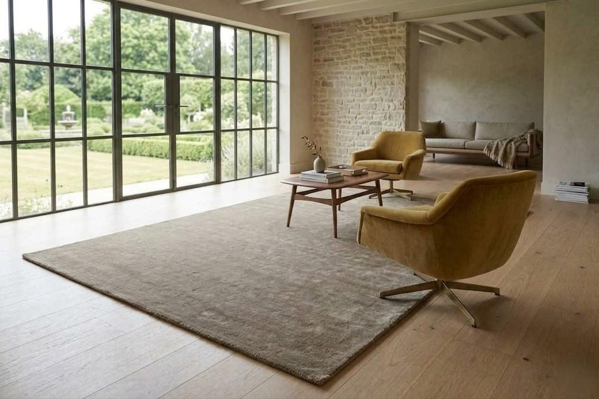 Neutral Beige Textured Wool Rug – Hand Tufted Modern Minimalist Rug – image 1