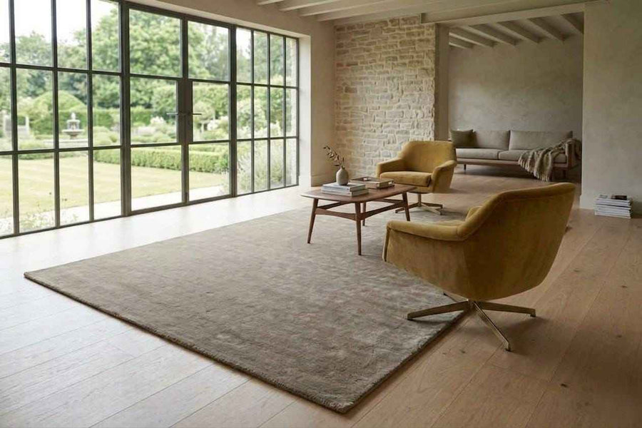 Neutral Beige Textured Wool Rug – Hand Tufted Modern Minimalist Rug