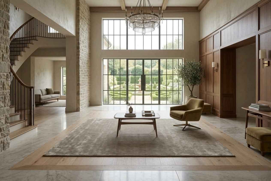 Neutral Beige Textured Wool Rug – Hand Tufted Modern Minimalist Rug