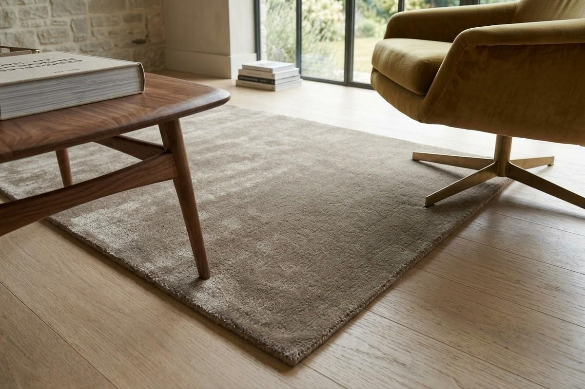 Neutral Beige Textured Wool Rug – Hand Tufted Modern Minimalist Rug – image 2