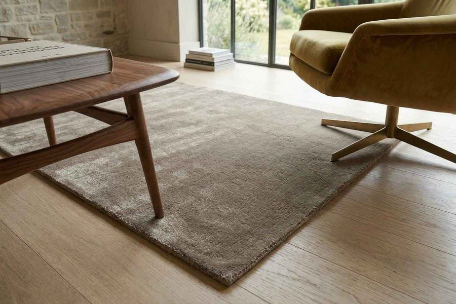 Neutral Beige Textured Wool Rug – Hand Tufted Modern Minimalist Rug