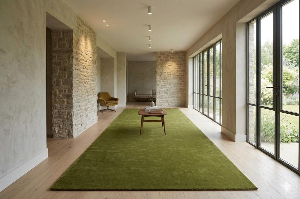 Olive Green Wool Rug – Hand Tufted Modern Minimalist Rug – image 10