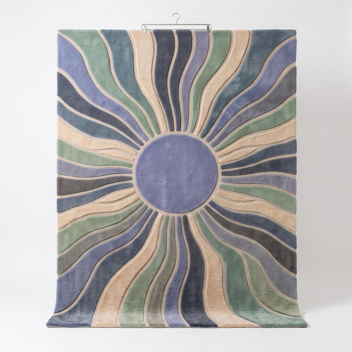 Sage and Dusty Blue Wavy Wool Rug – Hand Tufted Organic Modern Rug – image 5