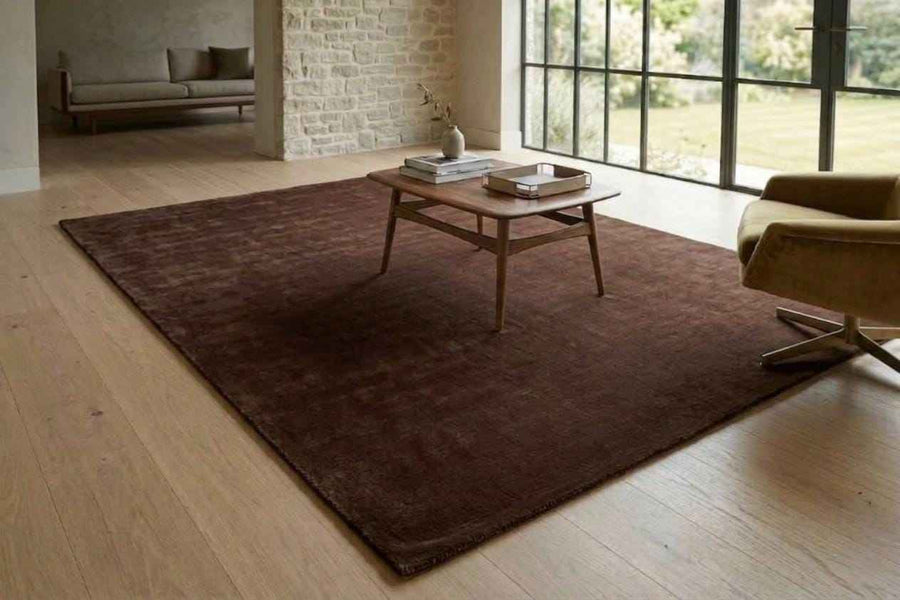 Chocolate Brown Wool Rug – Hand Tufted Modern Neutral Rug