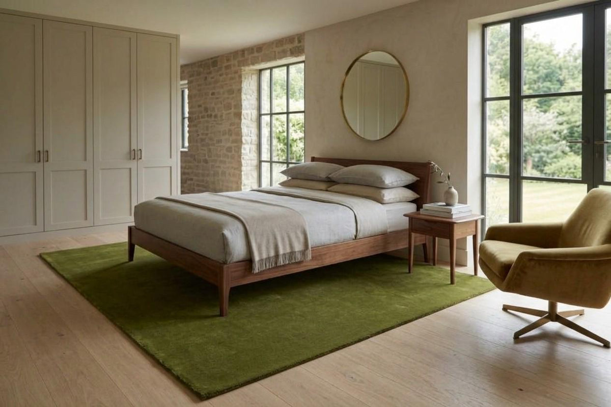 Olive Green Wool Rug – Hand Tufted Modern Minimalist Rug – image 6